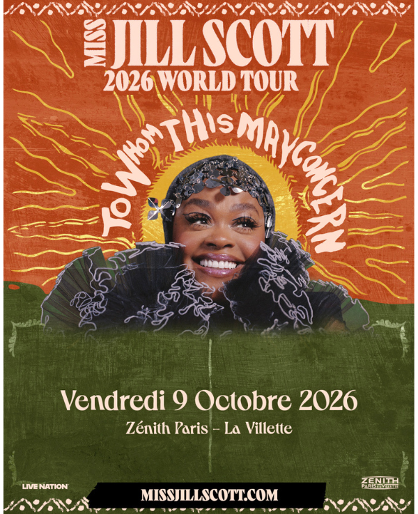 JILL SCOTT - VENDREDI 09 OCTOBRE 2026 - Zénith Paris La Villette