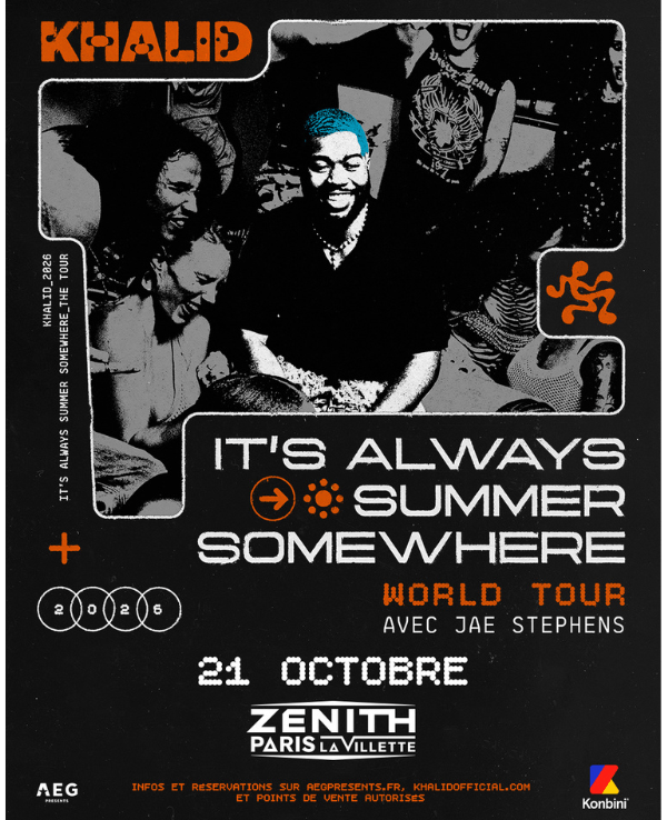 KHALID - MERCREDI 21 OCTOBRE 2026 - Zénith Paris - La Villette