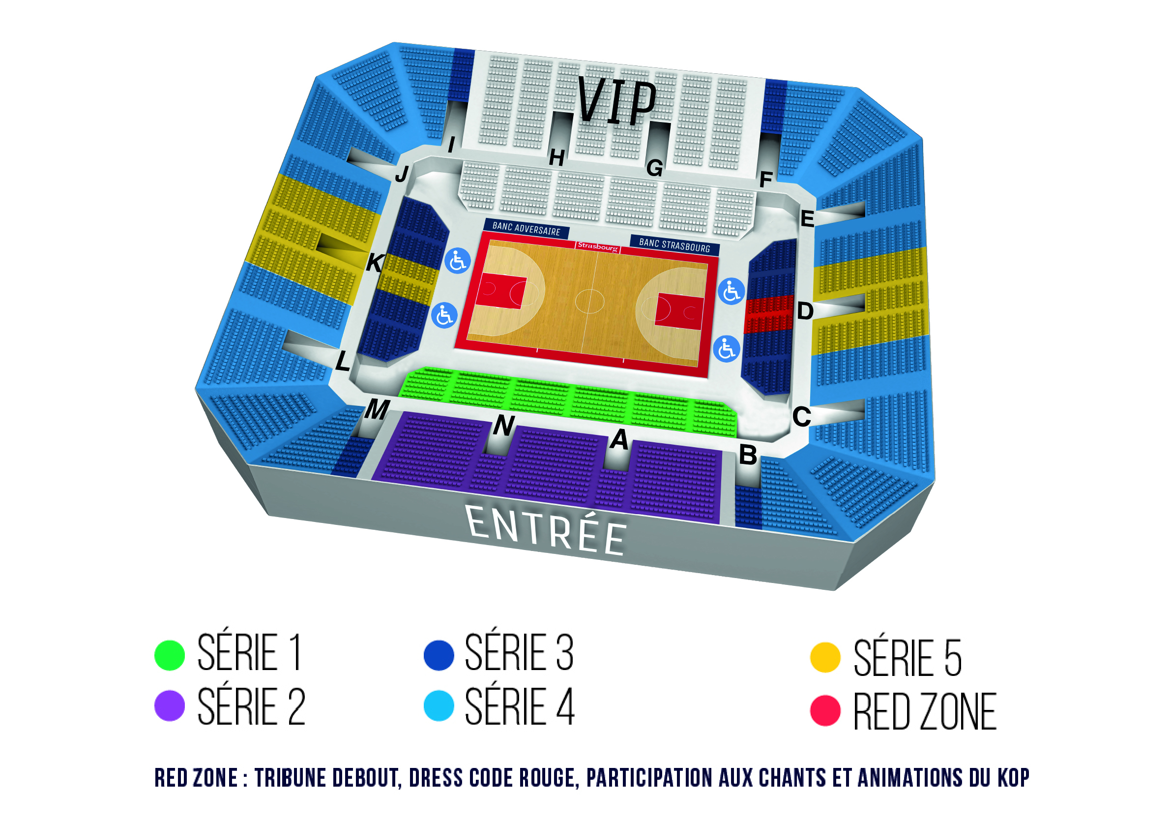 Plan des tribunes du Rhénus Sport - SIG Strasbourg